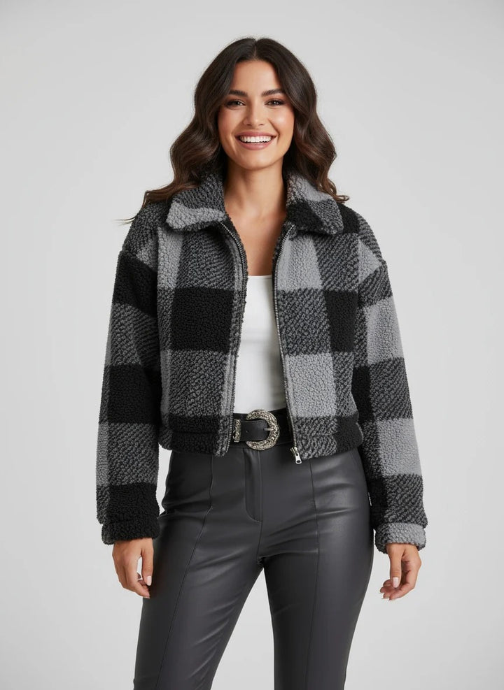 Women’s Isla Checkered Fleece Zip Jacket