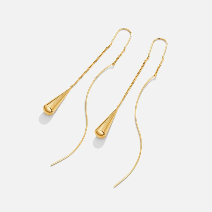 Women’s Gold-Plated Teardrop Tassel Earrings