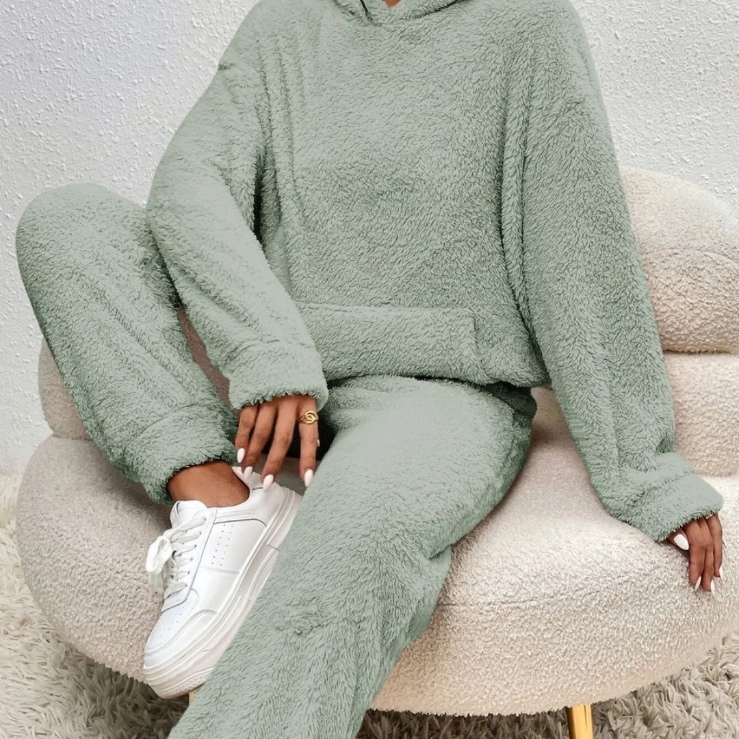 Women’s fleece loungewear set cosy winter tracksuit