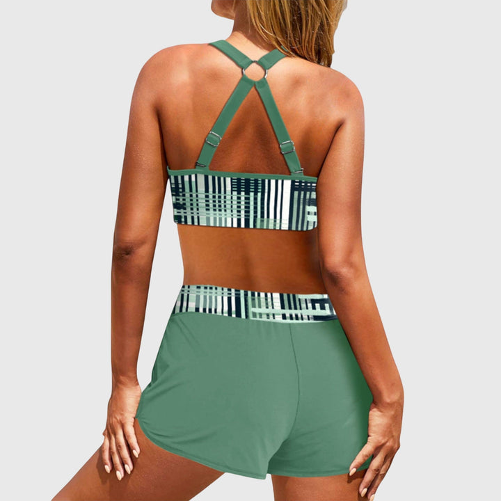 Women’s Ribbed High-Waisted Bikini Swimsuit