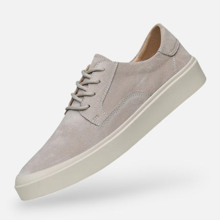 Men’s Textured Casual Sneakers - Low Top Lace-Up Flat Sole Walking Shoes