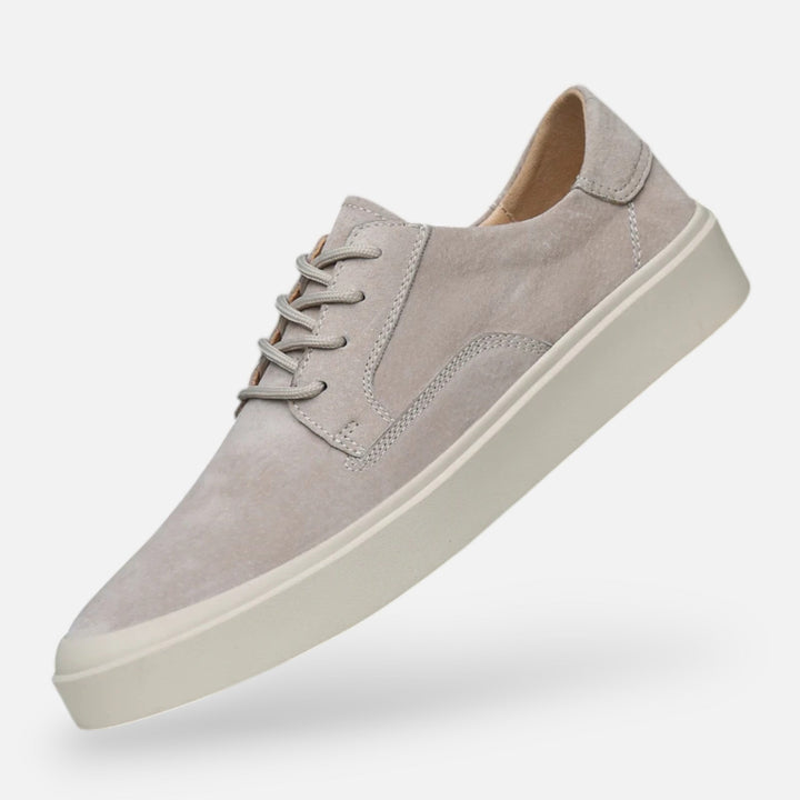 Men’s Textured Casual Sneakers - Low Top Lace-Up Flat Sole Walking Shoes