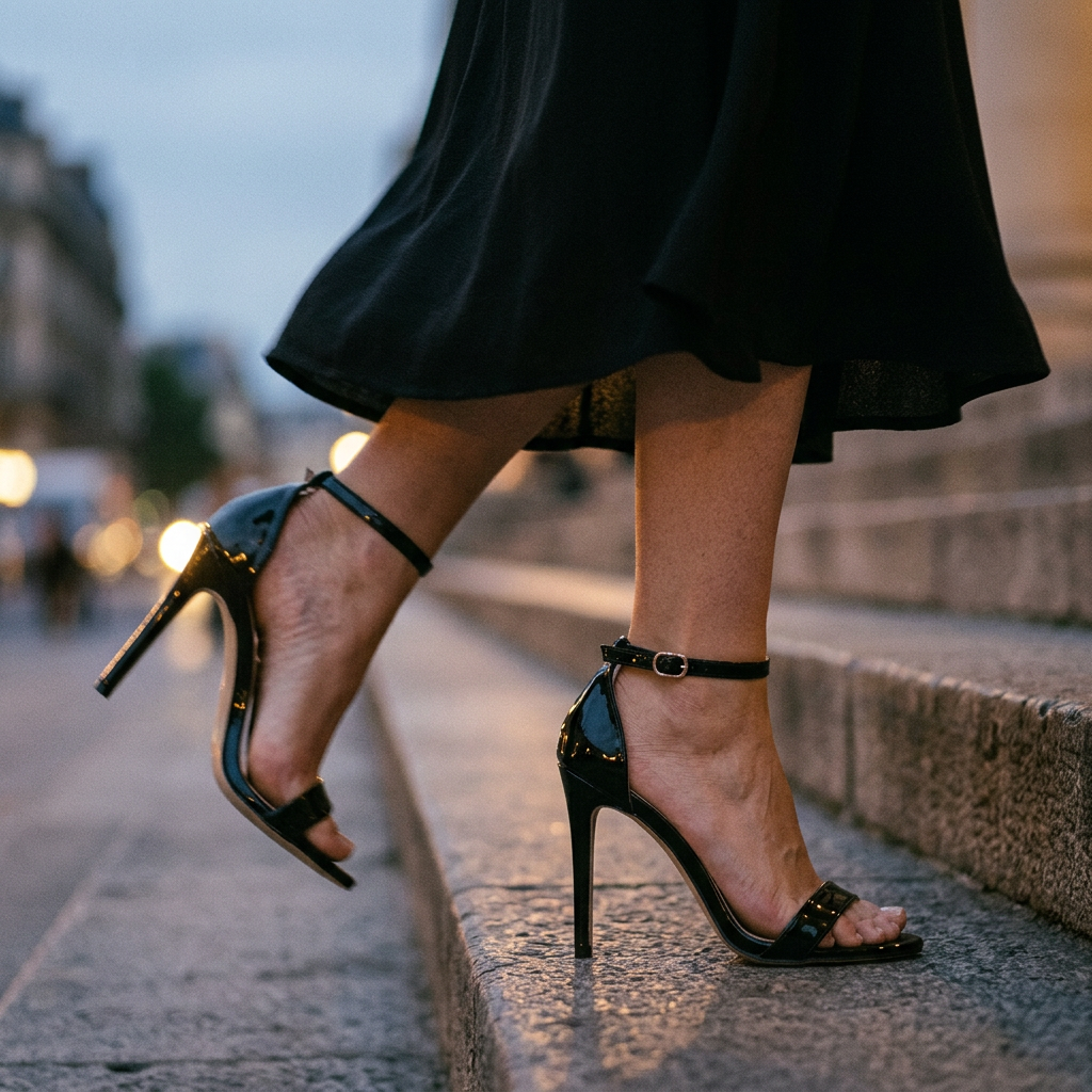Women's Spike Heel Dress Sandals With Ankle-Strap Closure