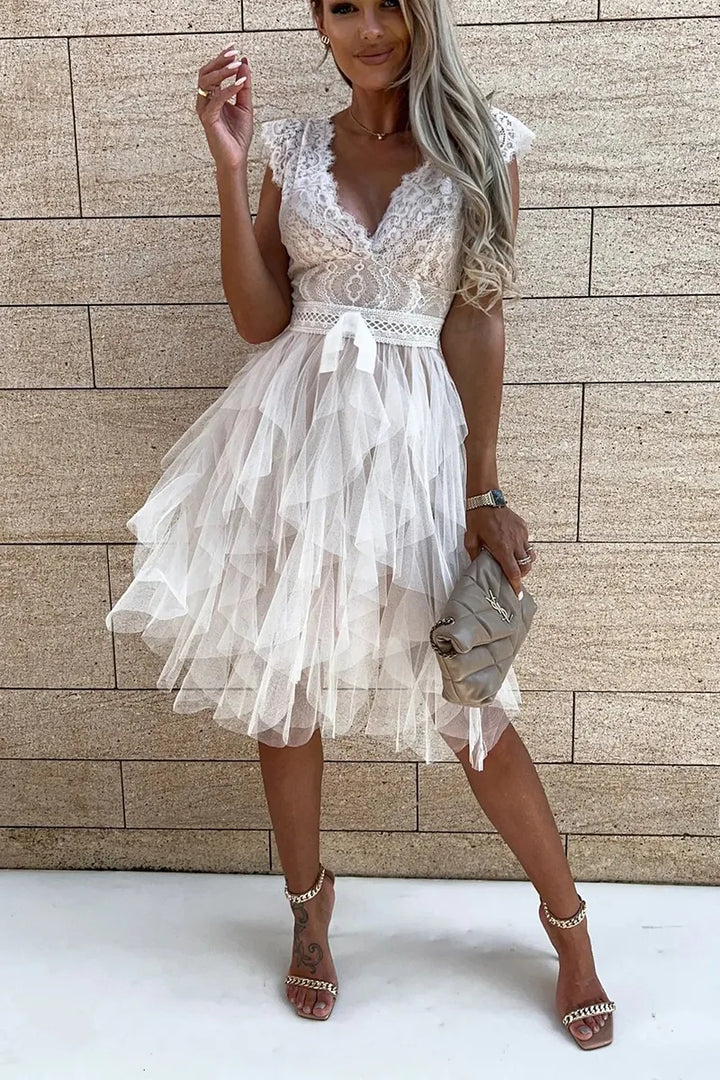 Women’s Ruffle Cocktail Mini Dress