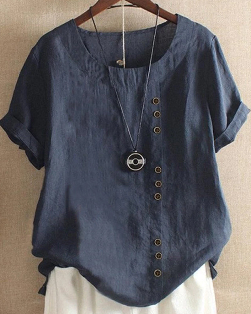 Women's Summer Button-Detail Casual Blouse