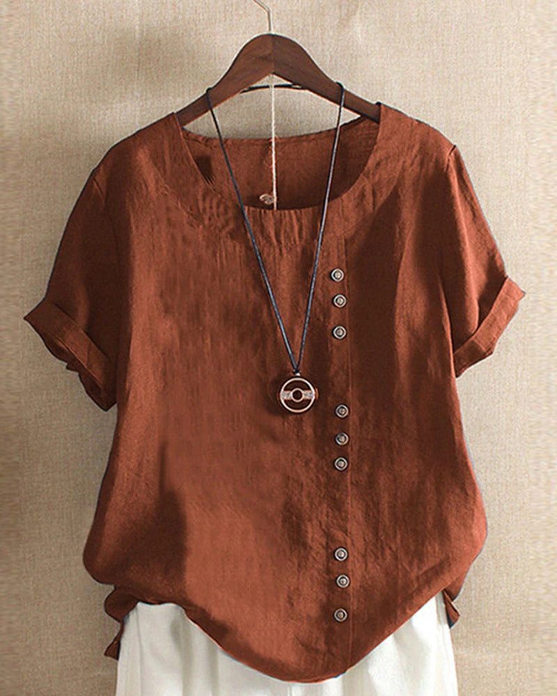 Women's Summer Button-Detail Casual Blouse