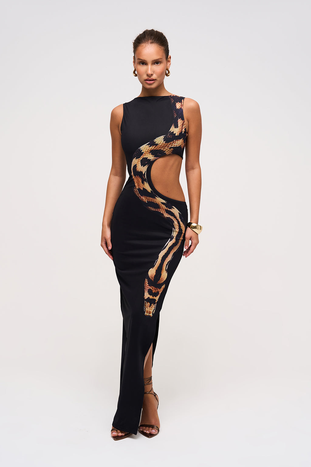 Serpentine Cut-Out Maxi Dress