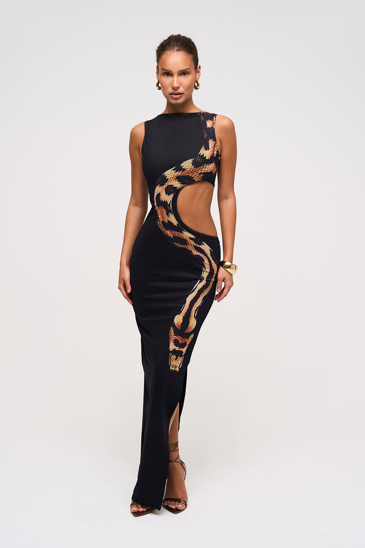 Serpentine Cut-Out Maxi Dress