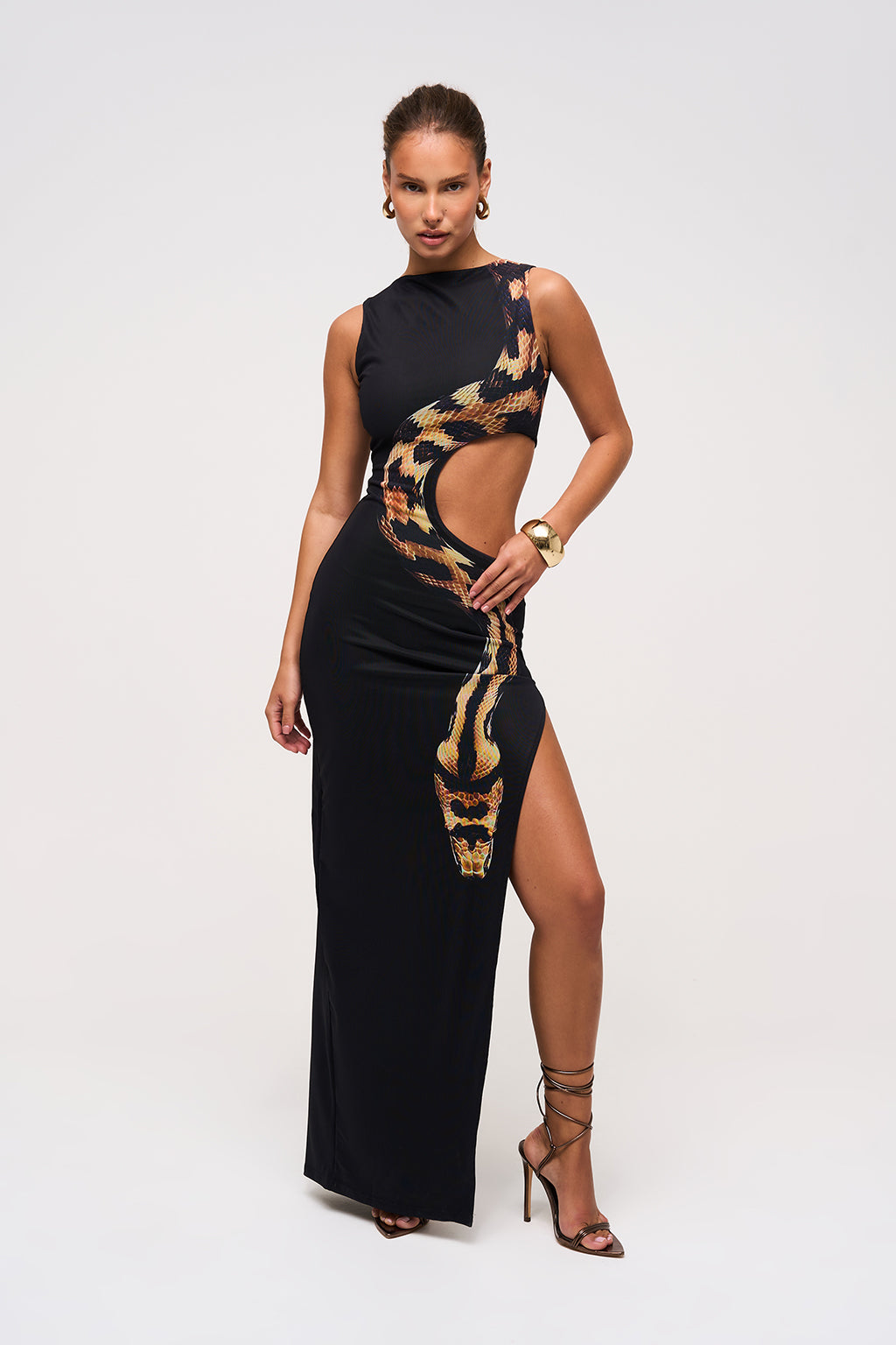 Serpentine Cut-Out Maxi Dress
