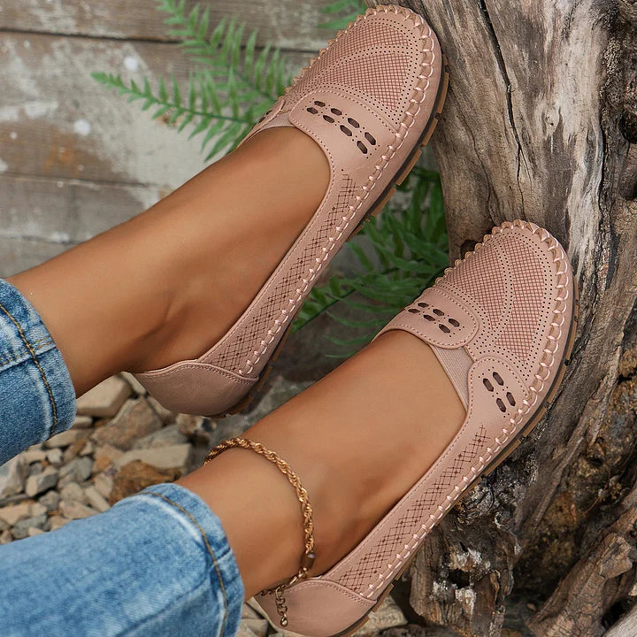 Ariella - Perforated Slip On Loafers