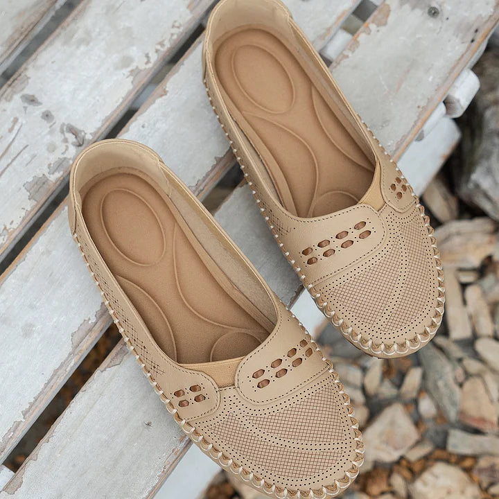 Ariella - Perforated Slip On Loafers