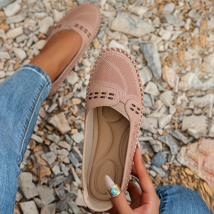 Ariella - Perforated Slip On Loafers