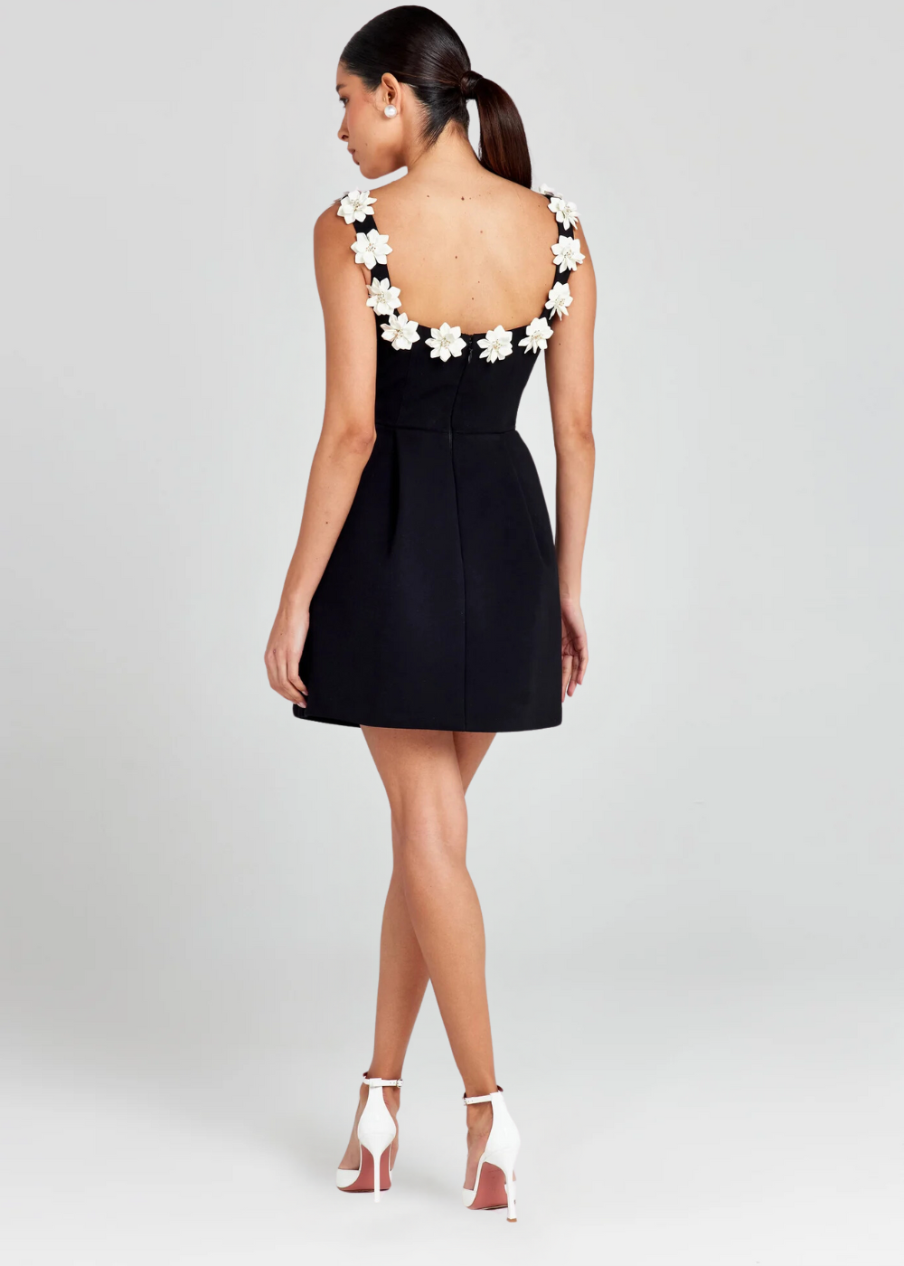 Women’s Floral Appliqué Fit & Flare Mini Dress