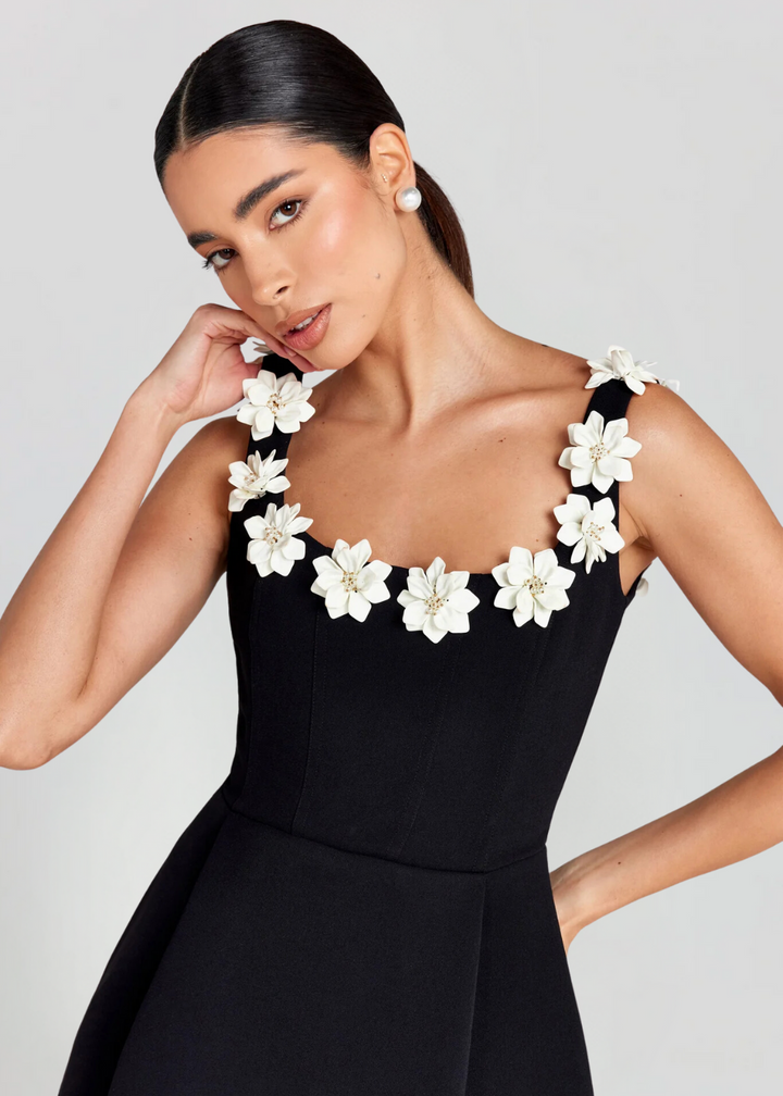 Women’s Floral Appliqué Fit & Flare Mini Dress