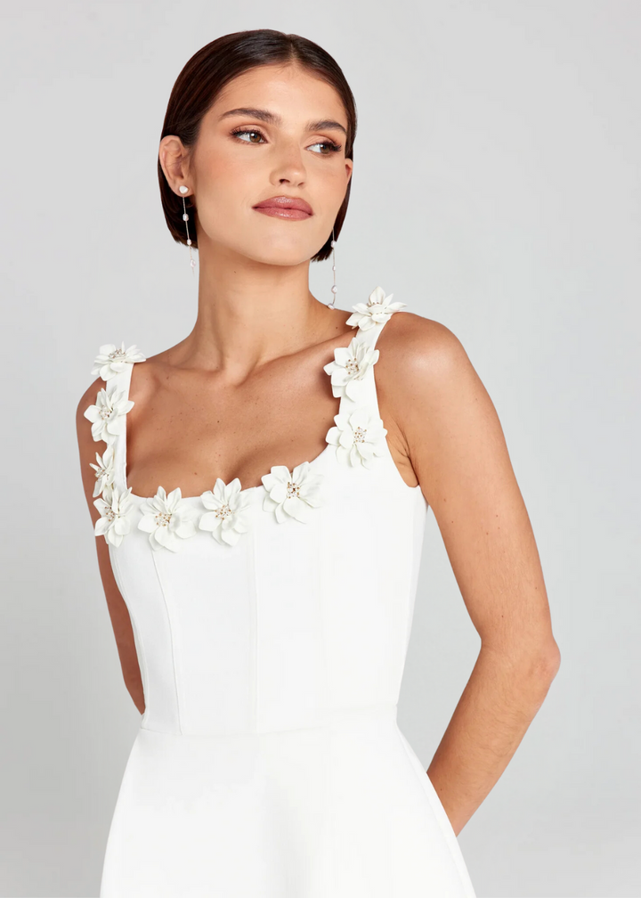 Women’s Floral Appliqué Fit & Flare Mini Dress