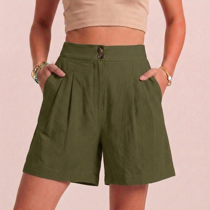 Women's Relaxed Paperbag Waist Shorts With Tailored Side Pockets