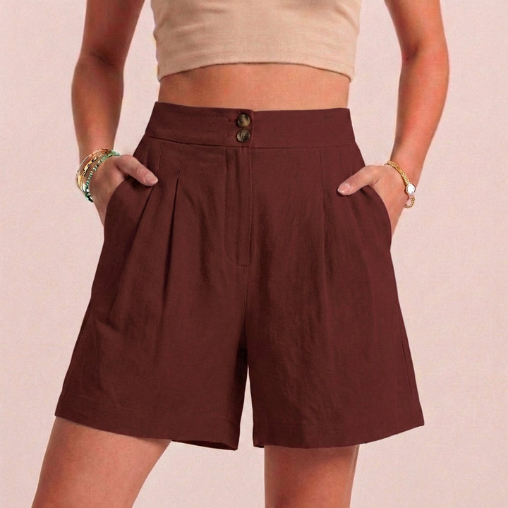Women's Relaxed Paperbag Waist Shorts With Tailored Side Pockets