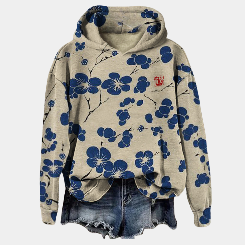 Women's Floral Print Knit Pullover Sweater