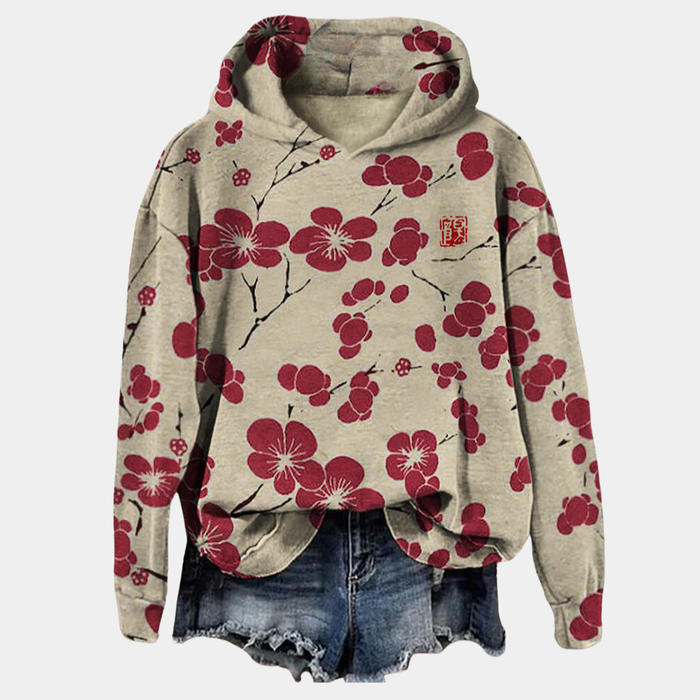 Women's Floral Print Knit Pullover Sweater