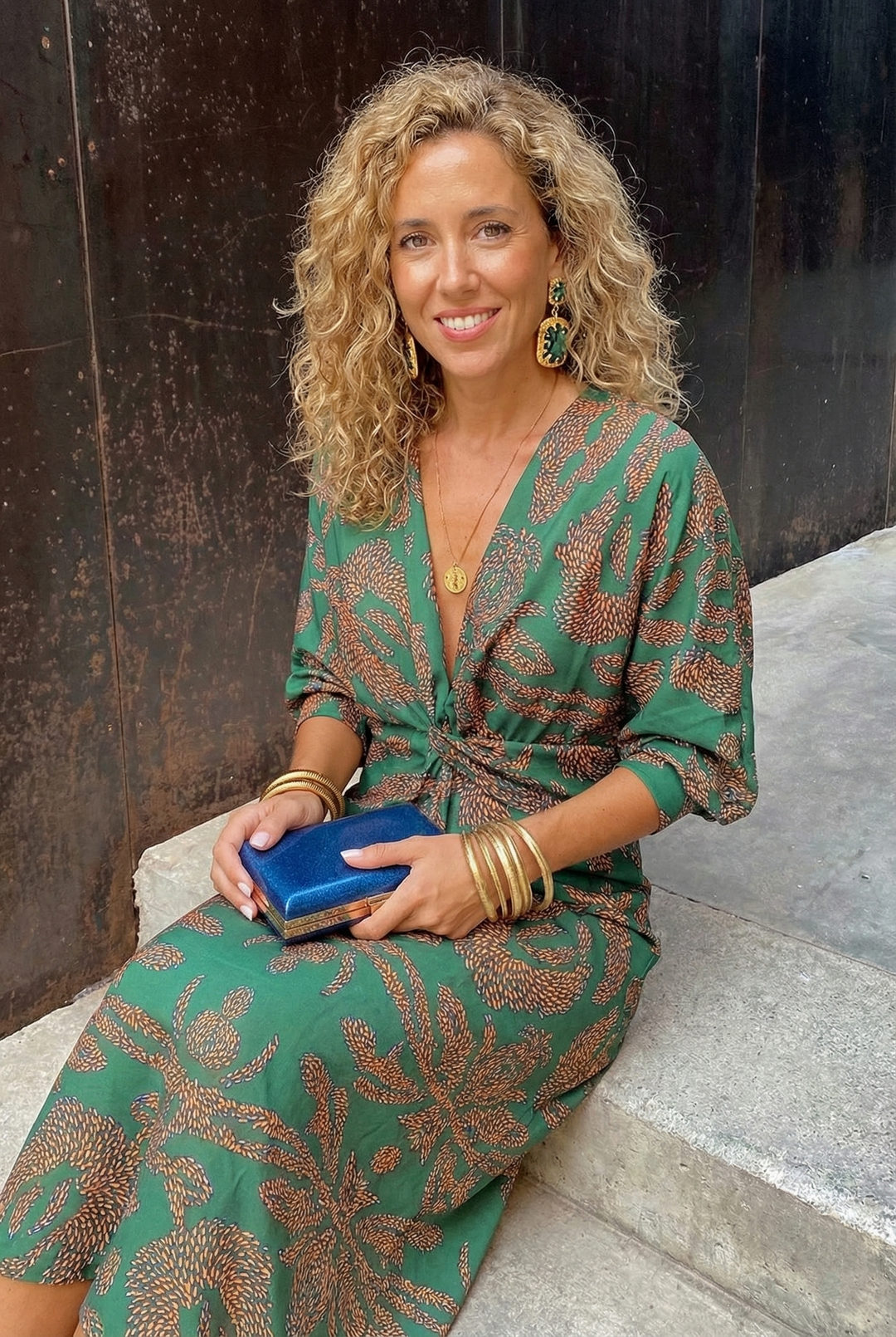 Women’s Elegant Satin Knot Dress in Clementine