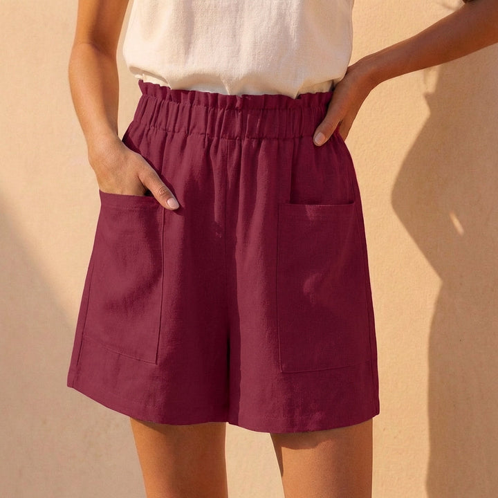 Women's Relaxed Paperbag Waist Shorts With Patch Pockets for Casual Daywear