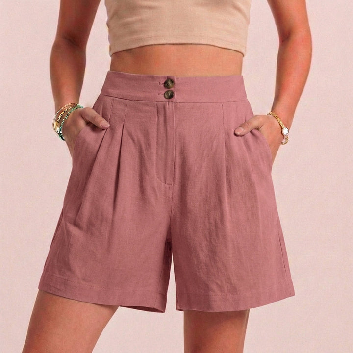 Women's Relaxed Paperbag Waist Shorts With Tailored Side Pockets