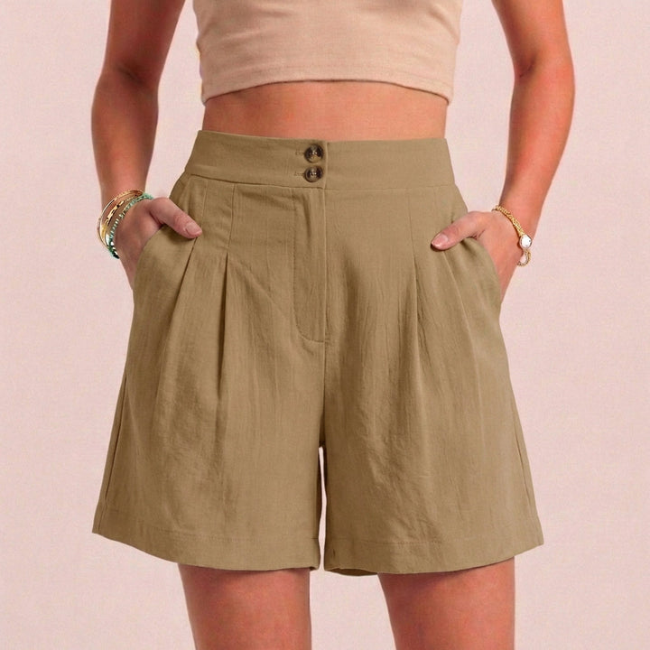 Women's Relaxed Paperbag Waist Shorts With Tailored Side Pockets