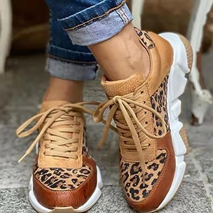 Tessa Women’s Leopard Print Lace-Up Sneakers
