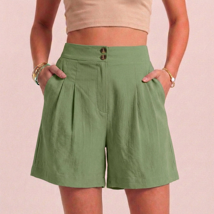 Women's Relaxed Paperbag Waist Shorts With Tailored Side Pockets