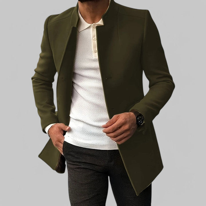 Men's Minimalist Button-Front Winter Coat