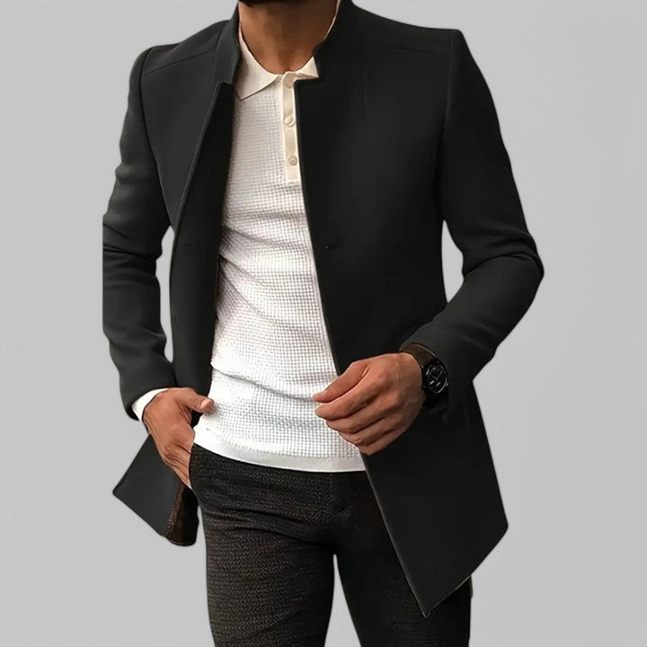 Men's Minimalist Button-Front Winter Coat