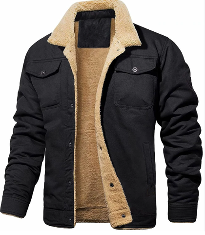 Men’s Shearling Collar Lined Winter Jacket