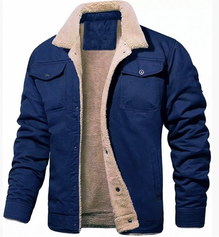 Men’s Shearling Collar Lined Winter Jacket