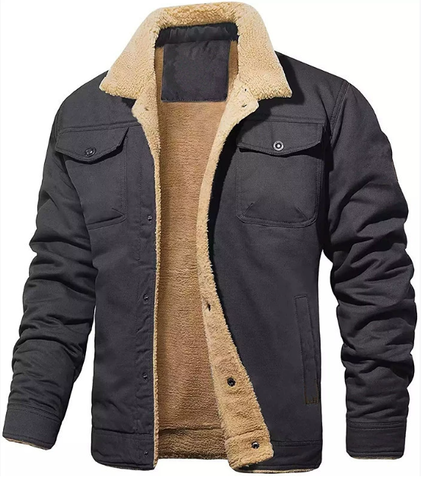 Men’s Shearling Collar Lined Winter Jacket