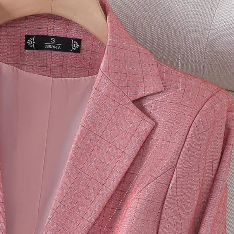 Women's Grid Pattern Blazer