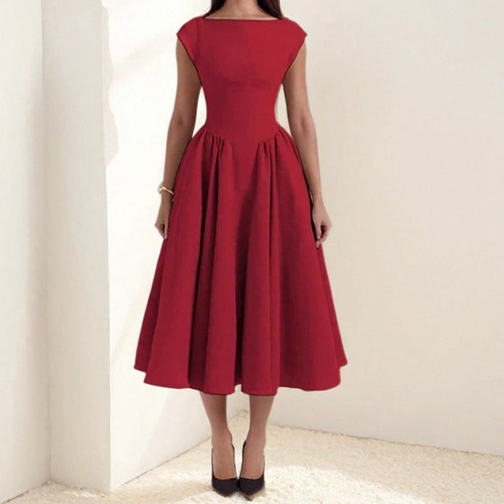 Women’s Structured Cap Sleeve Midi Dress