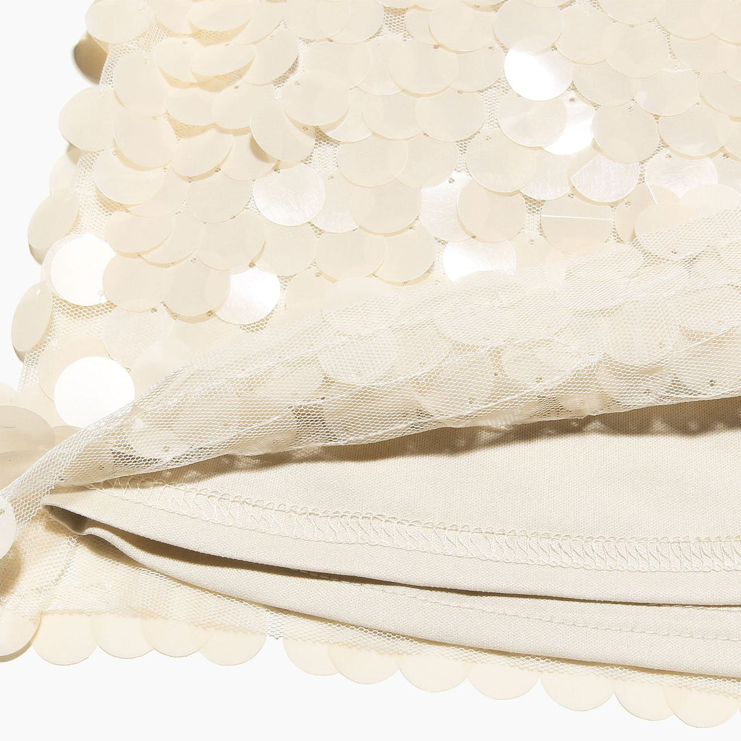 Women’s Cream Sequin Midi Skirt