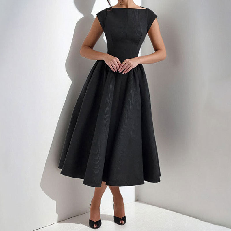 Women’s Structured Cap Sleeve Midi Dress