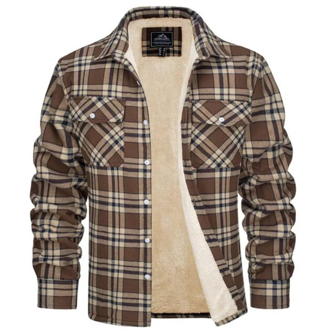 Men's Derrick Sherpa-Lined Plaid Shirt Jacket