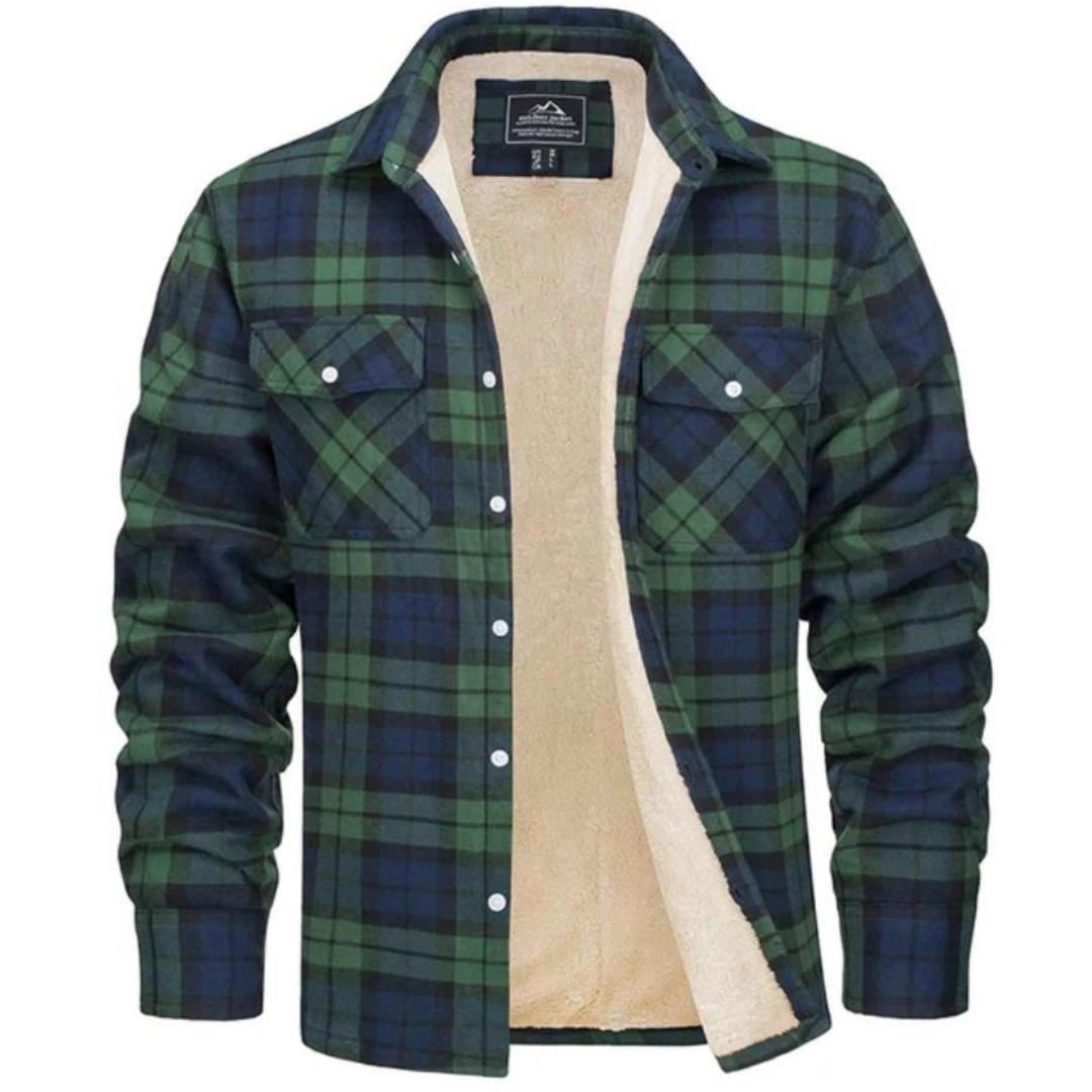 Men's Derrick Sherpa-Lined Plaid Shirt Jacket