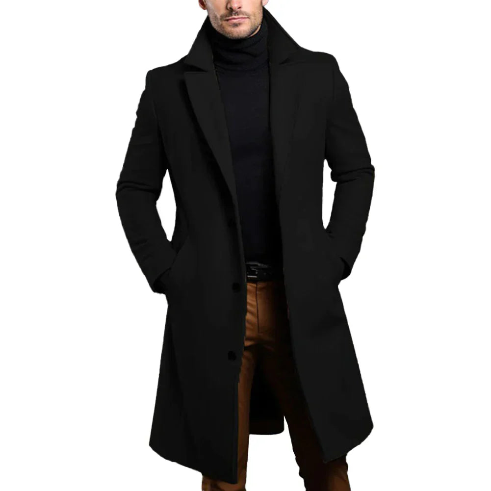 Men’s Formal Slim-Fit Long Coat