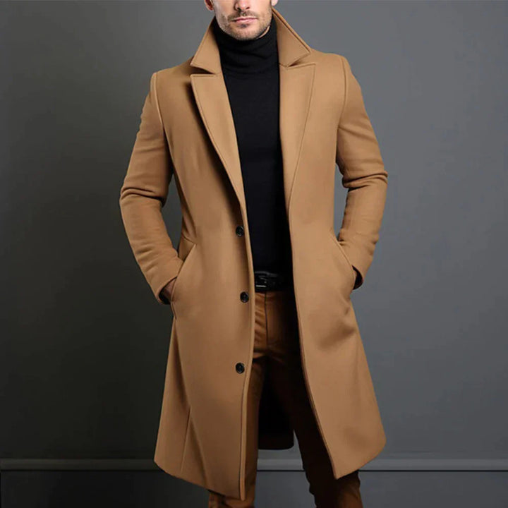 Men’s Formal Slim-Fit Long Coat