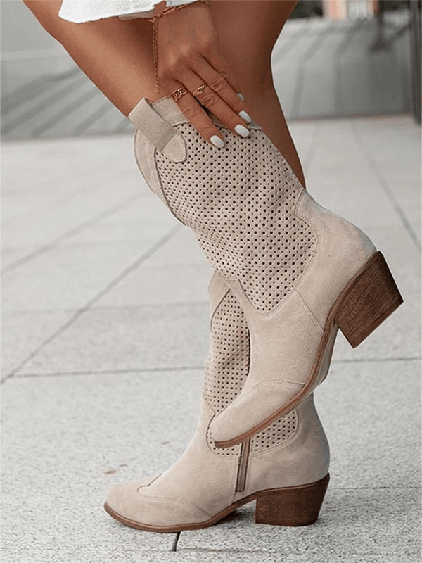 Women’s Mid-Calf Suede Western Cowboy Boots