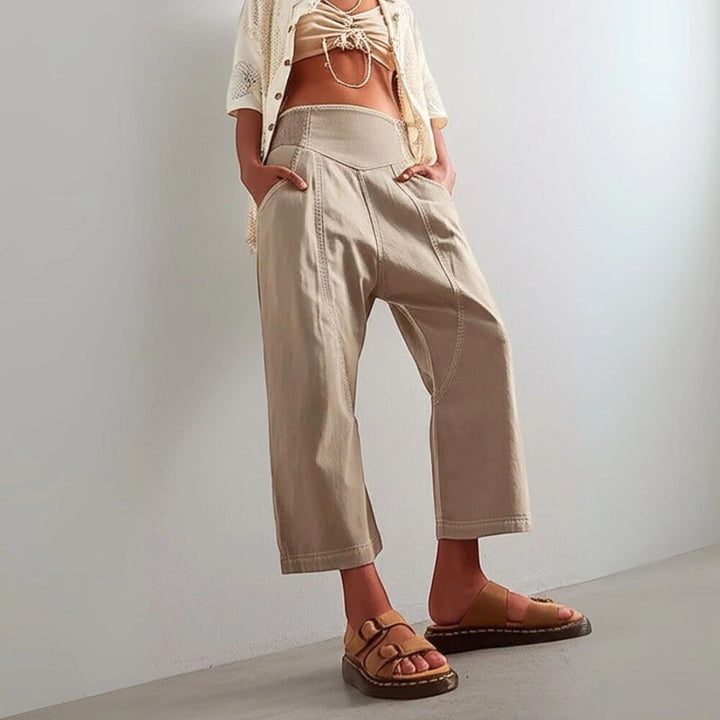 Women's Wide-Waistband Cropped Pants