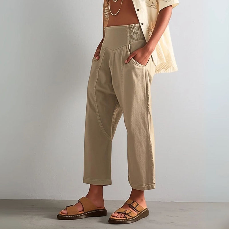 Women's Wide-Waistband Cropped Pants