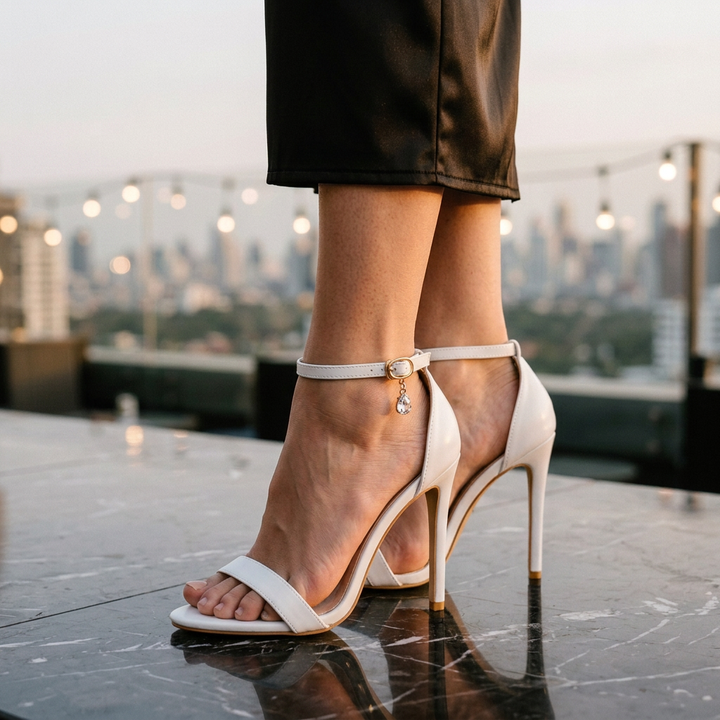 Women's Spike Heel Dress Sandals With Ankle-Strap Closure
