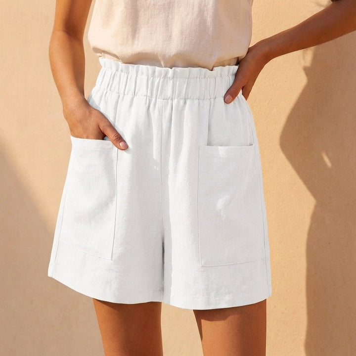 Women's Relaxed Paperbag Waist Shorts With Patch Pockets for Casual Daywear