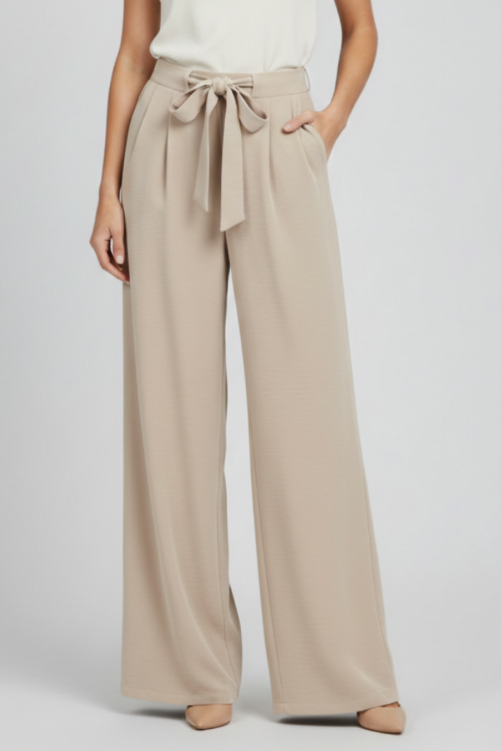Women's Wide-Leg Drawstring-Waist Palazzo Trousers