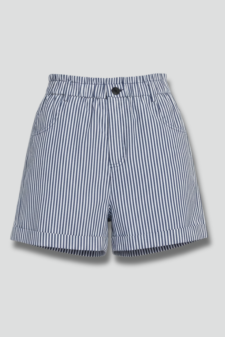Women's High Waist Striped Tailored Shorts Summer