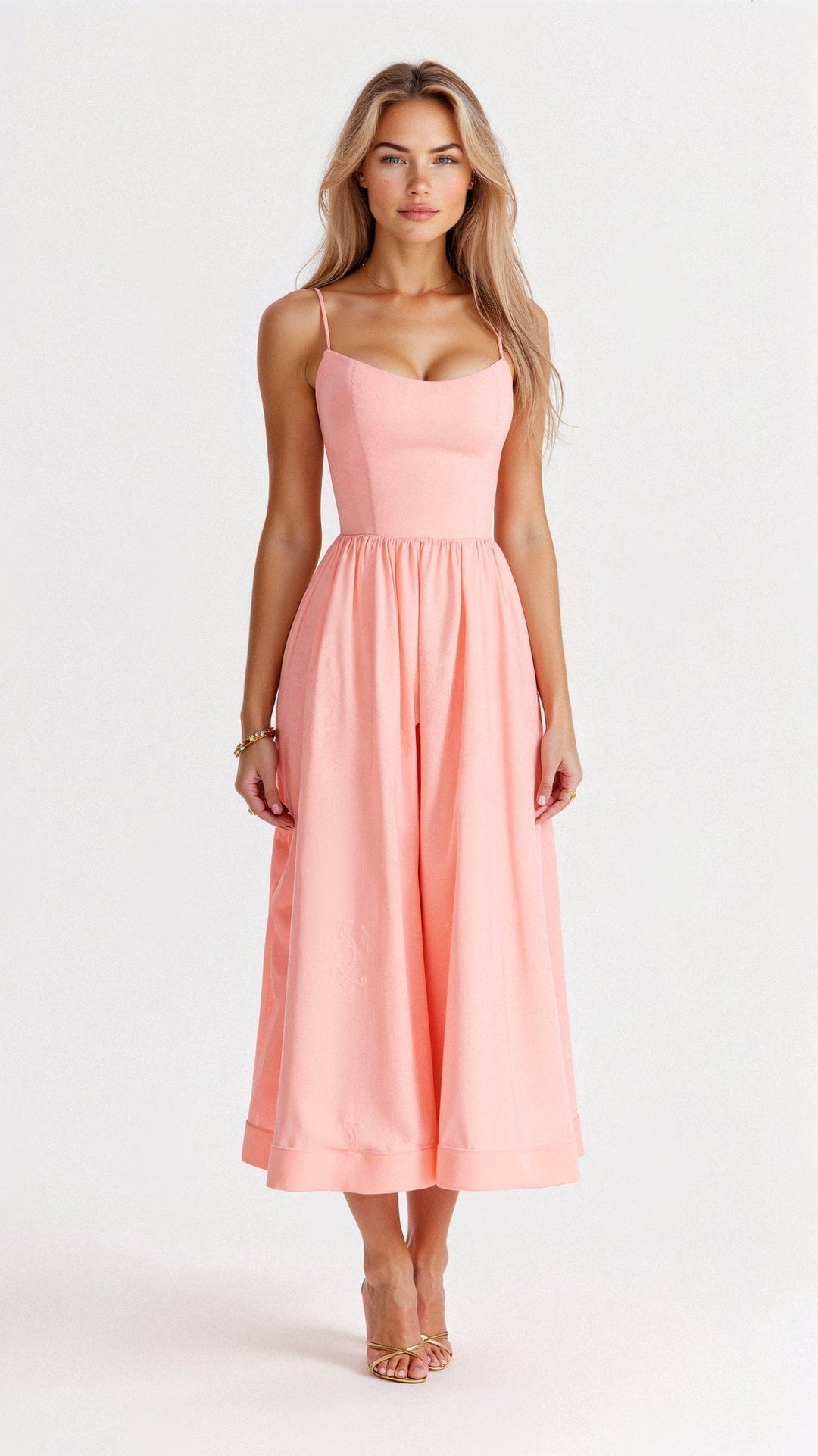 Women's Ascot-Style A-Line Midi Dress